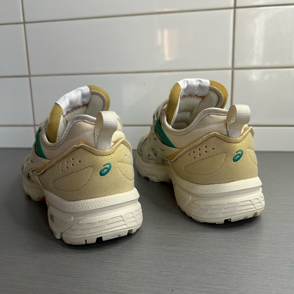 Asics Women's Cream Green Orange Trail Sneakers - Picture 6 of 8